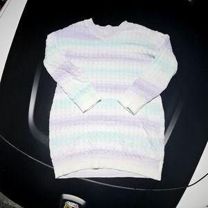 SHEIN Privé Plus Ombre Cable Knit Sweater Dress